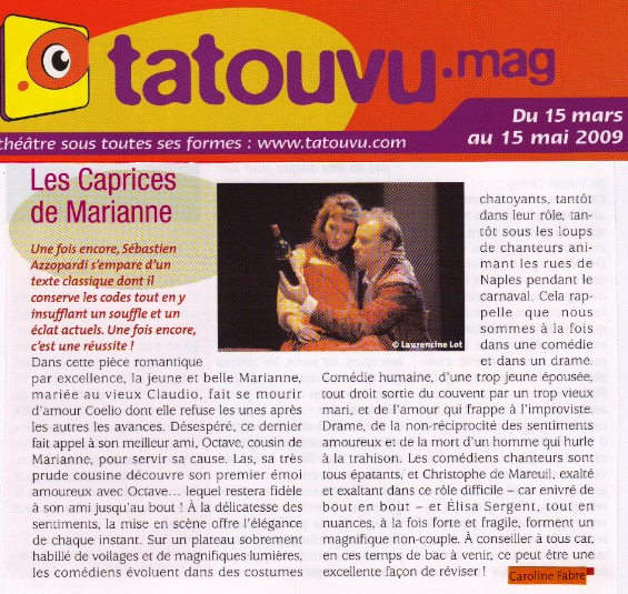TATOUVU : Les Caprices de Marianne TATOUVU : Les Caprices de Marianne