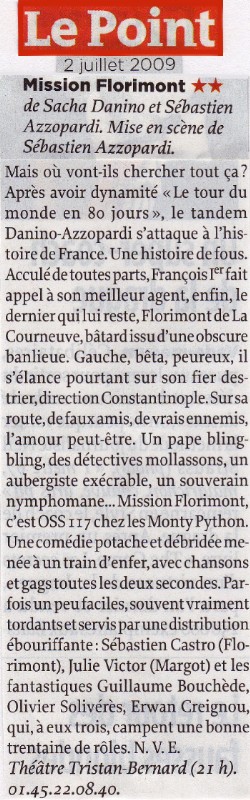 LE POINT : Mission Florimont