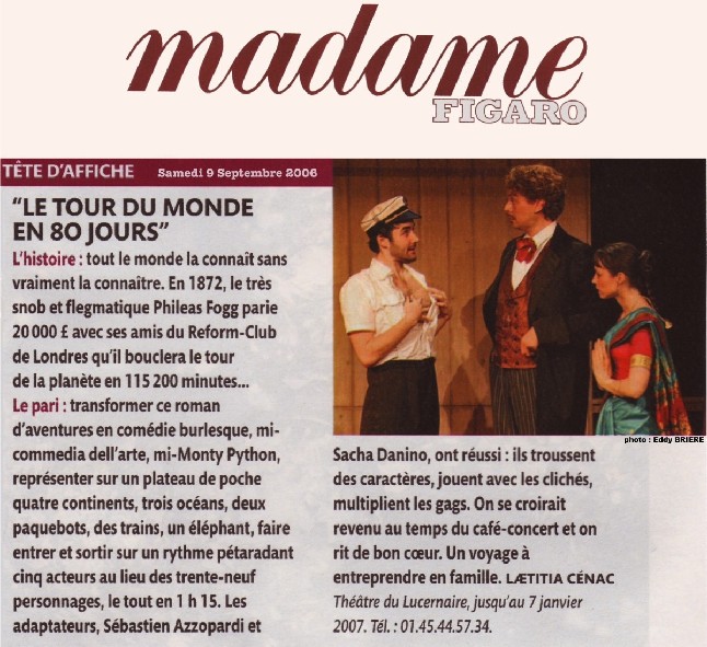 MADAME FIGARO : Le Tour du monde en 80 jours