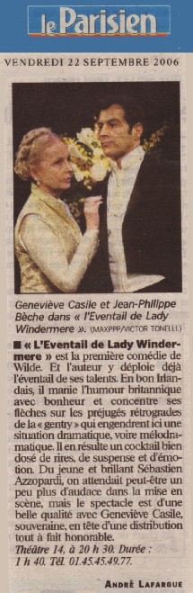 LE PARISIEN : L'éventail de lady Windermere