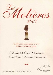 L'EVENTAIL DE LADY WINDERMERE : 5 Nominations MOLIERE 2007