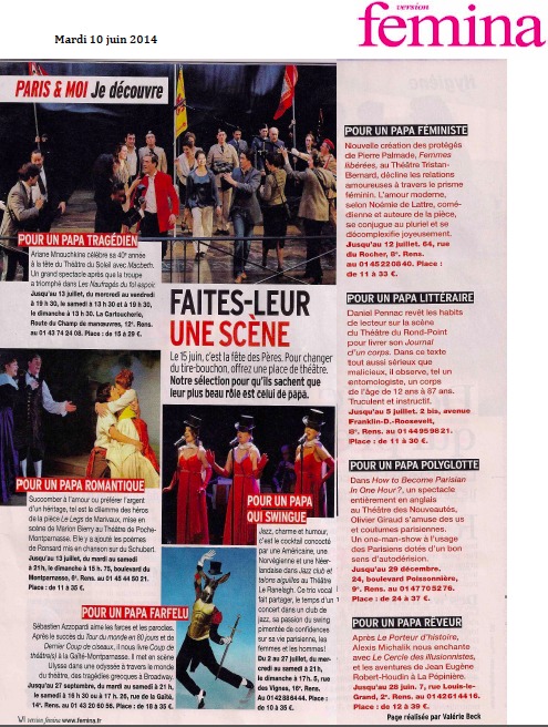 VERSION FEMINA : Coup de théâtre(s)