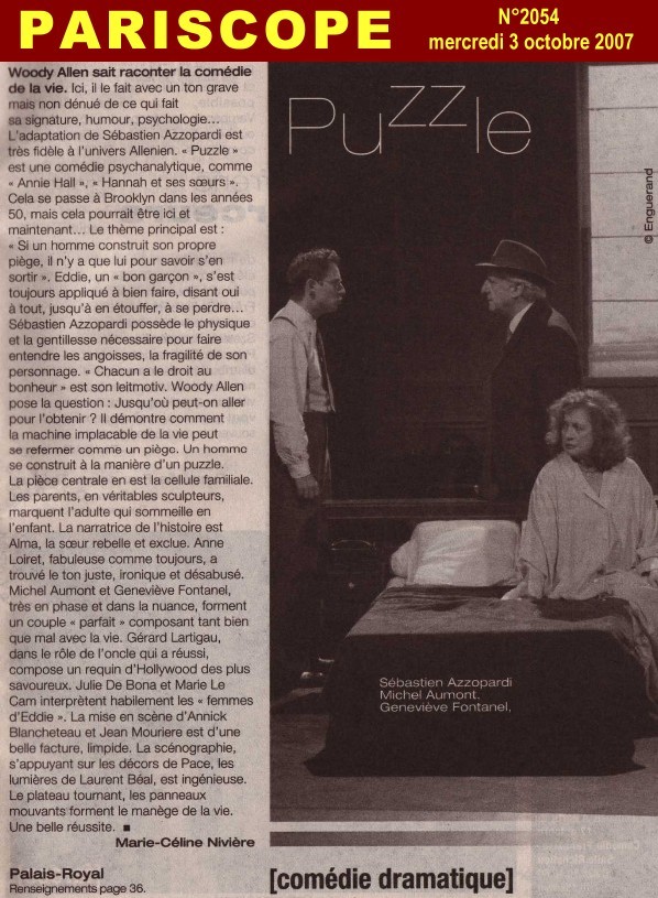 PARISCOPE : Puzzle (de Woody Allen)