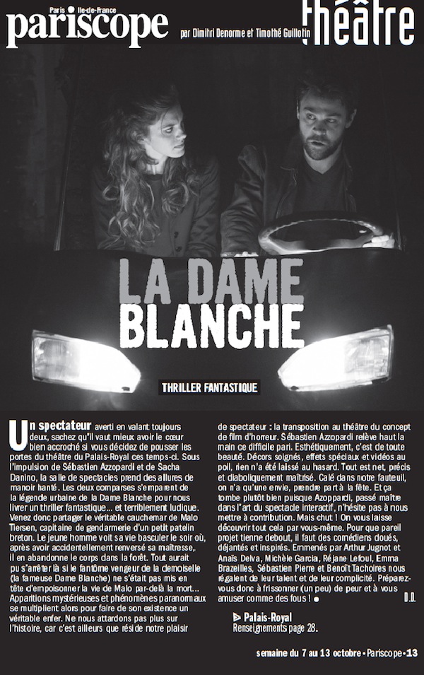 PARISCOPE : La dame blanche