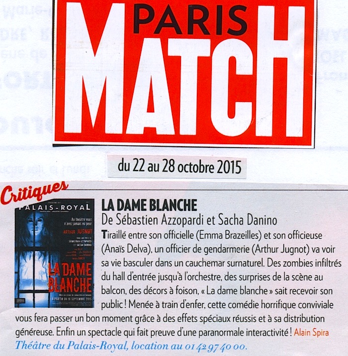 PARIS MATCH : La dame blanche