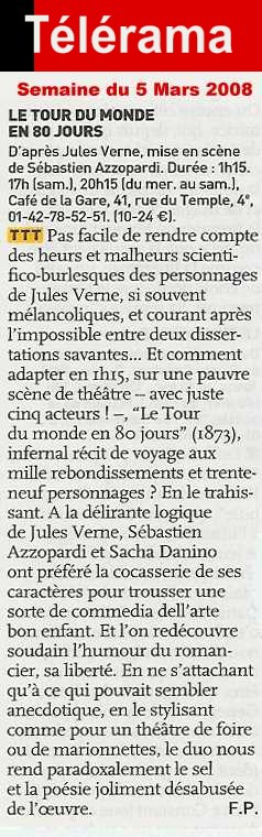 TELERAMA : Le tour du monde en 80 jours