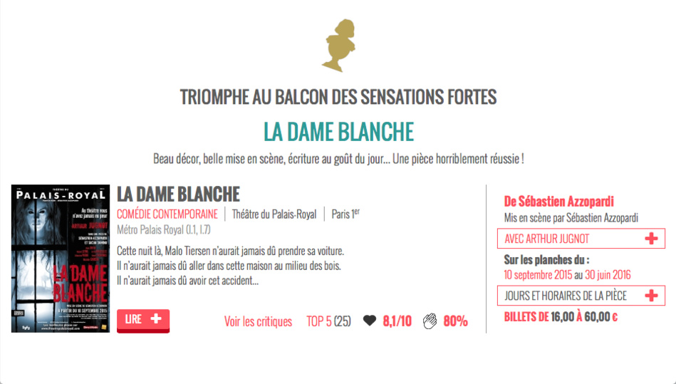 AU BALCON : La dame Blanche PRIX 2016