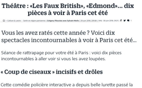 LE PARISIEN : Dernier coup de ciseaux